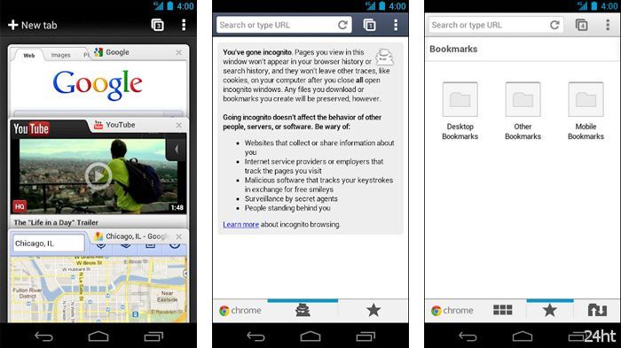 Google представила мобильную версию браузера Chrome для платформы Android