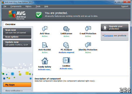 AVG Free Edition 2012.2180 - бесплатное антивирусное решение для защиты Windows