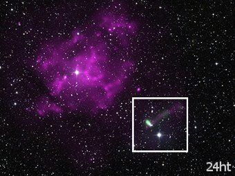 Пульсар-лихач попался на камеру телескопа