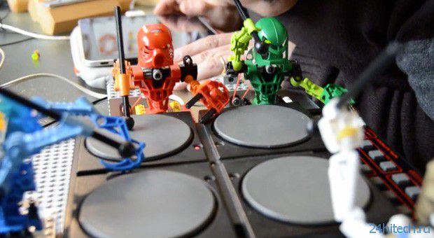 Игрушечные роботы Lego Bionicles становятся барабанщиками