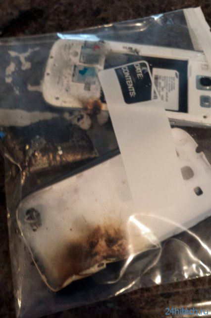 Первый взрыв аккумулятора Galaxy S III (4 фото)