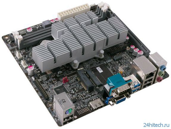 APU AMD E1-2100 (Kabini), встроенный в системную плату ECS KBN-I/2100, обходится пассивным охлаждением