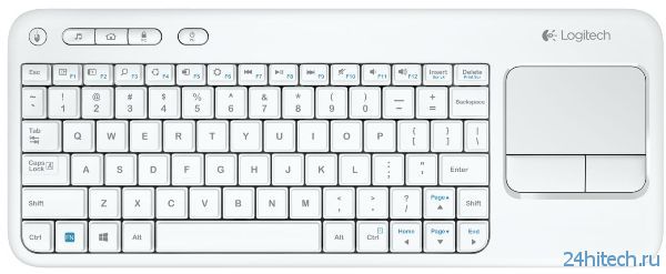 Стильная клавиатура Logitech Wireless Touch Keyboard K400 White с интегрированным тачпадом