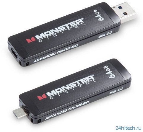 Флэшки серии Monster Digital Advanced USB 3.0 OTG оснащены одновременно разъемами USB и micro-USB