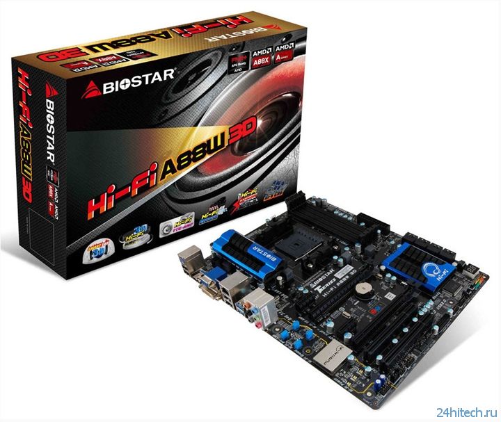 Biostar представила материнскую плату Hi-Fi A88W 3D FM2+ для процессоров AMD