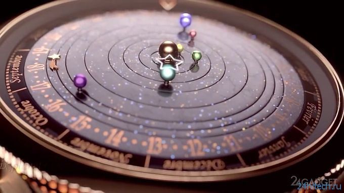 Наручные часы с планетарием (2 фото + видео)