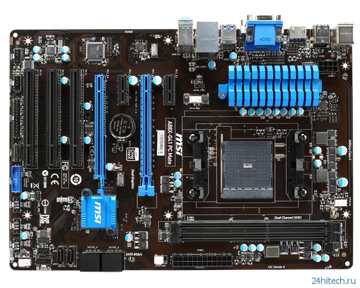 Плата MSI A88X-G41 PC Mate рассчитана на процессоры AMD Socket FM2+