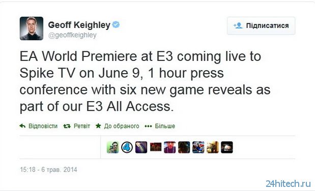 Electronic Arts покажет 6 новых игр на Е3 2014