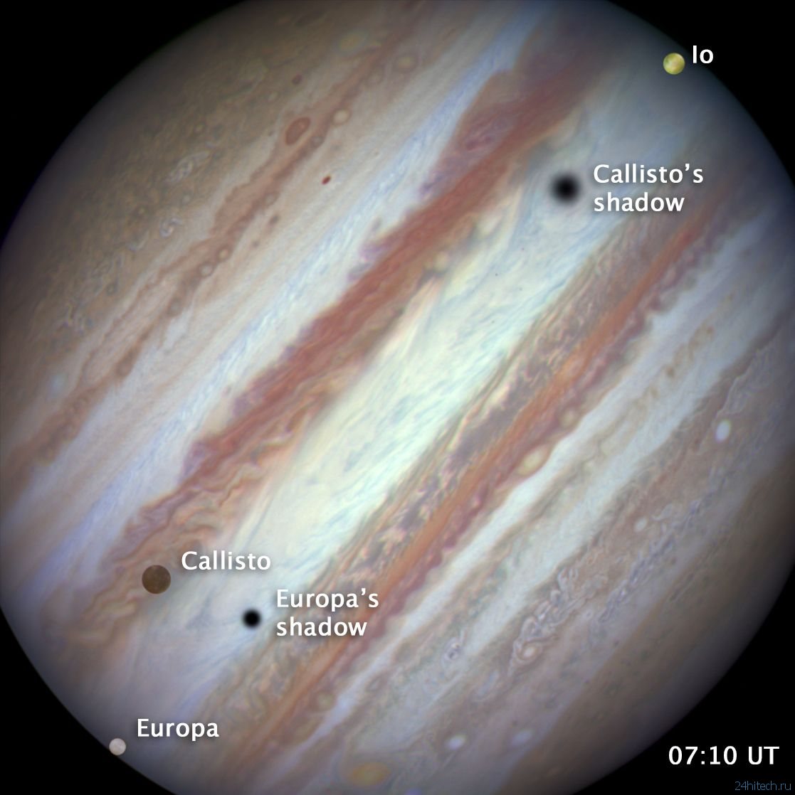 фото дня | Тройное солнечное затмение на Юпитере