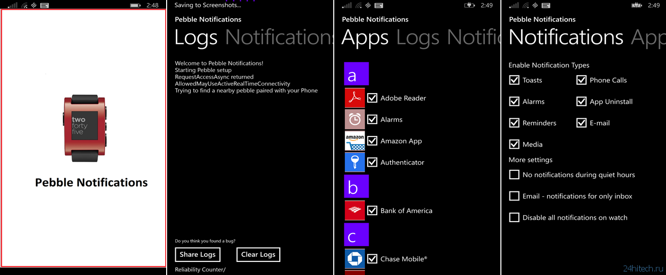Microsoft тестирует приложение для умных часов Pebble на Windows Phone