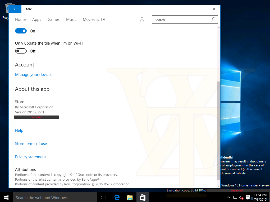 В сеть попали скриншоты сборки Windows 10 Insider Preview с номером 10163 для ПК