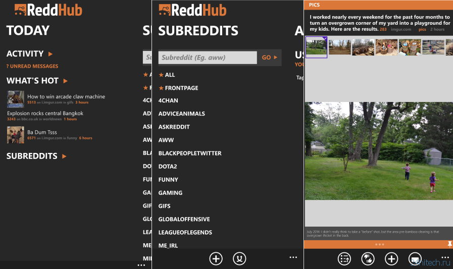 ReddHub — популярный клиент социальной сети Reddit доступен для Windows Phone 8.1, Windows 10, и Windows 8.1
