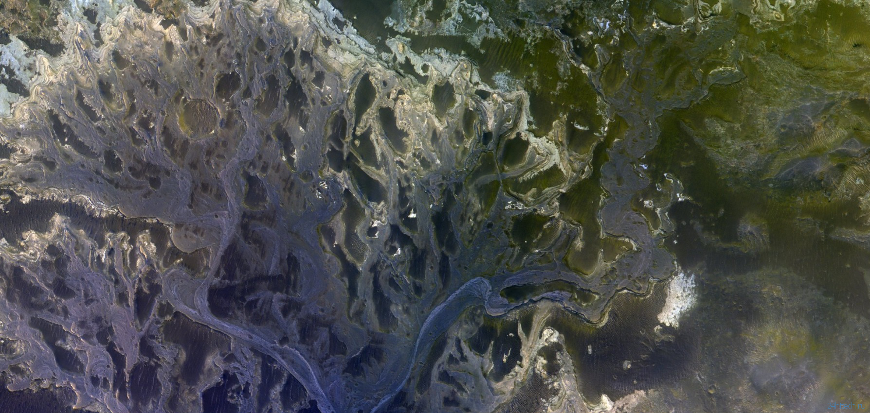 фото дня | «Роскосмос» поделился снимком дельты высохшей марсианской реки