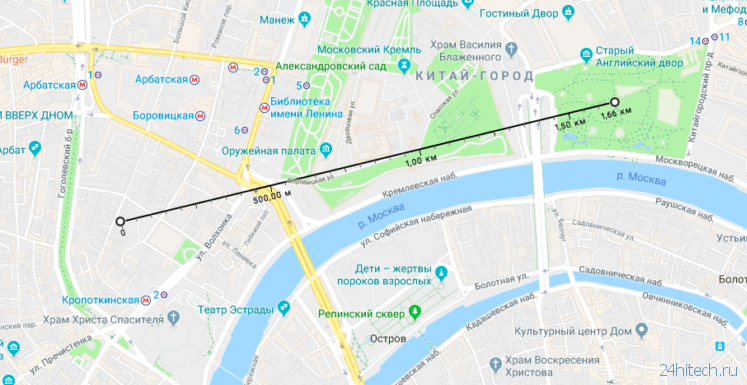 Как измерить расстояние в Google Maps