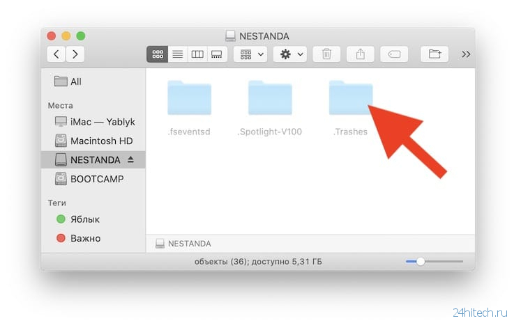 Как правильно на Mac удалять файлы с USB-флешки или внешнего накопителя