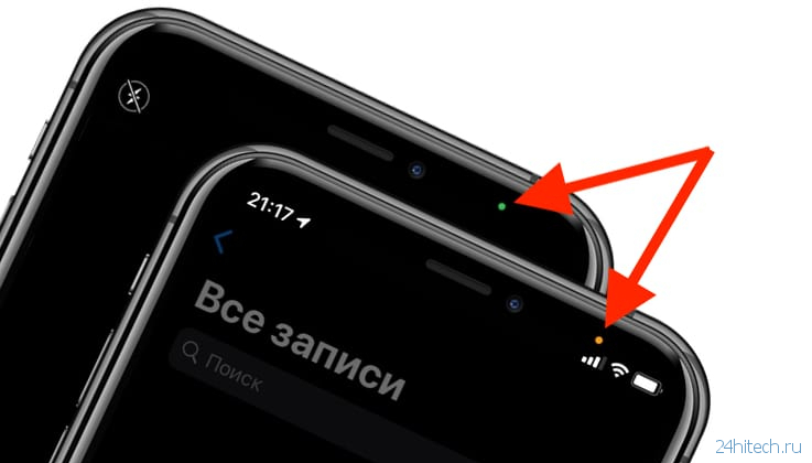 В iOS 14 вверху экрана загорается то зеленый, то оранжевый индикатор: для чего они нужны?