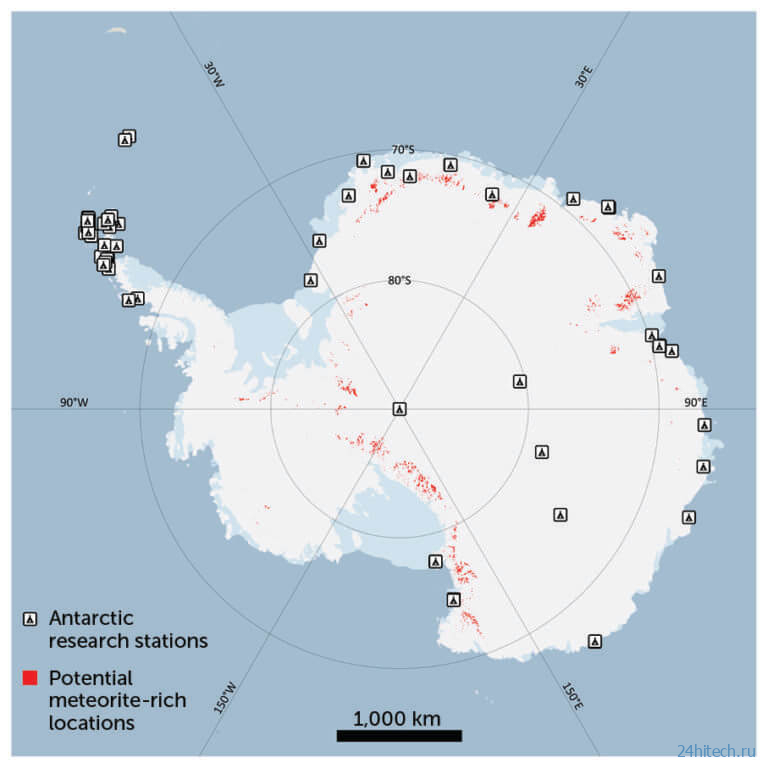 Ученые нашли возможное местоположение 300 000 метеоритов, упавших на Антарктиду 